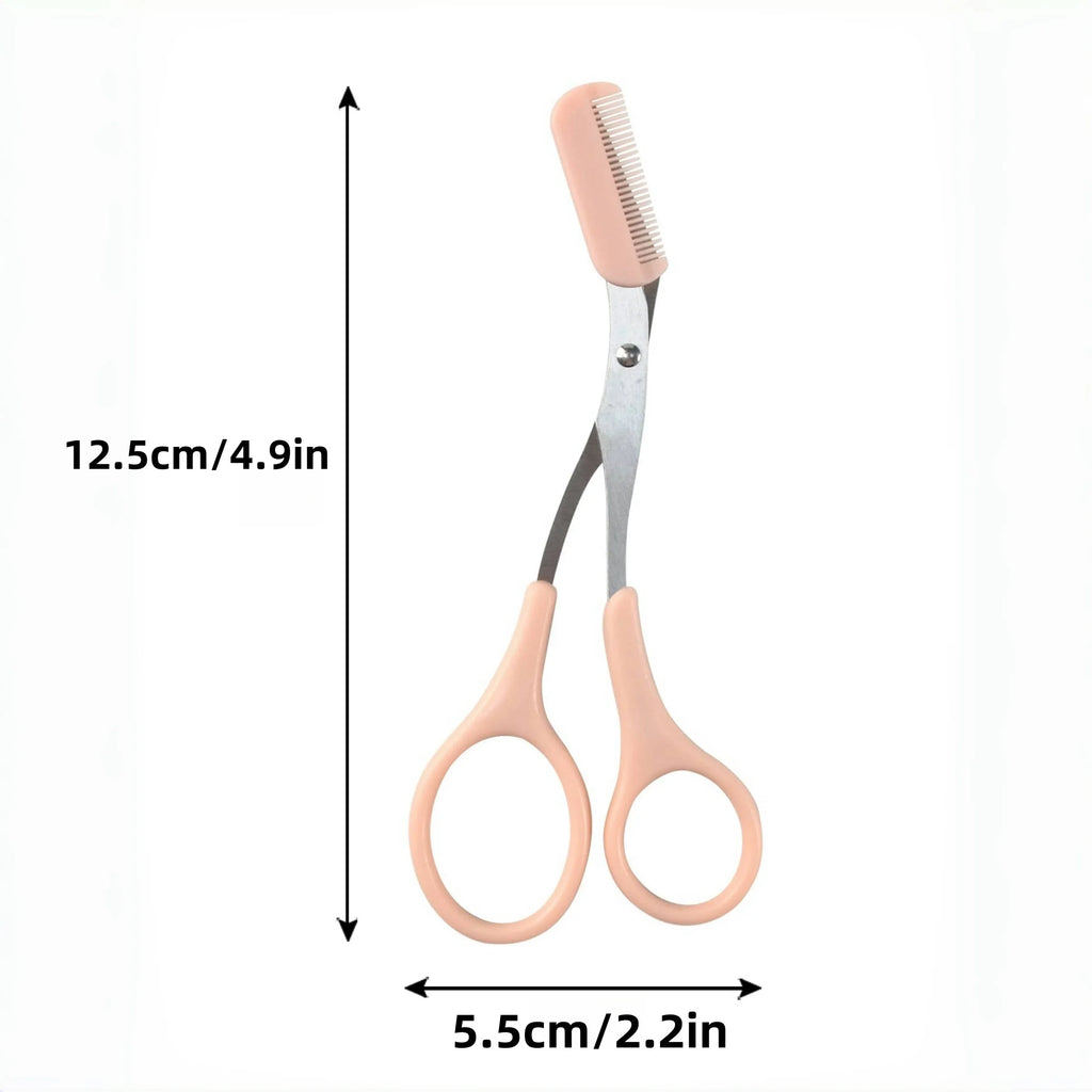 Pink Eyebrow Trimming Scissors – Precise Grooming Tool