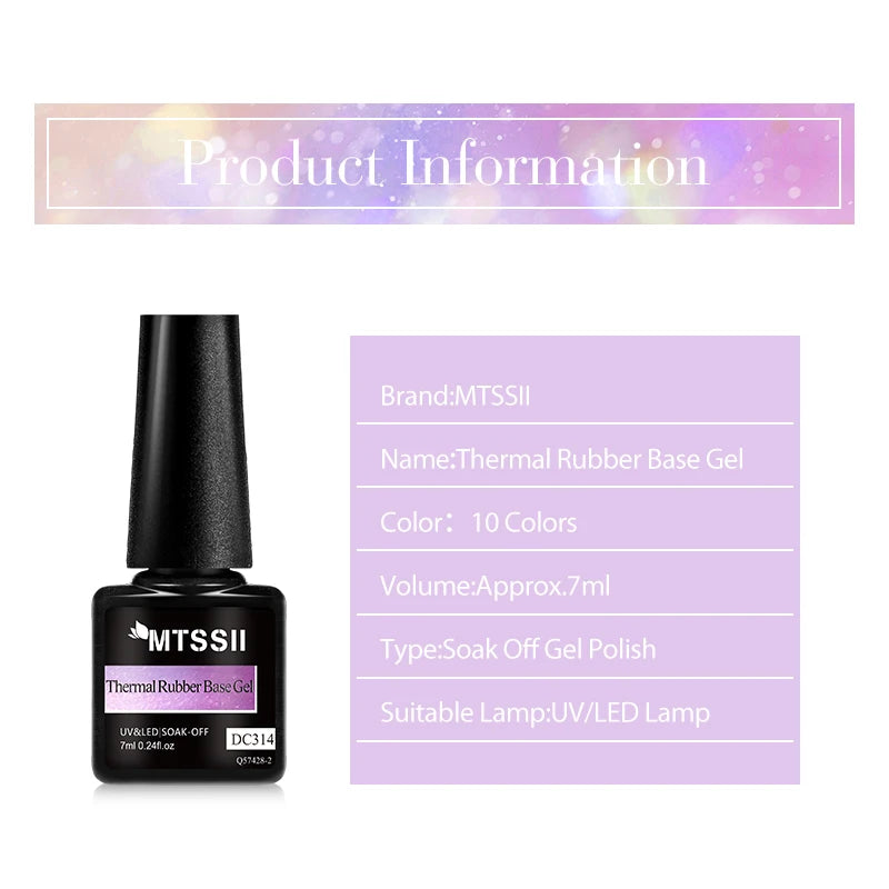7ml Auroras Thermal Gel Nail Polish – Nude & Purple Glitter