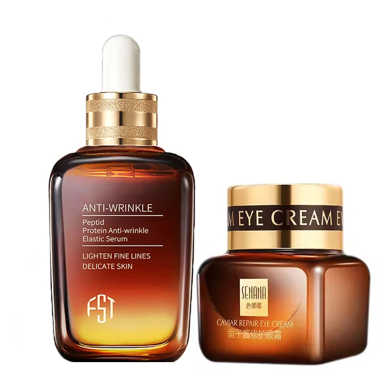 Caviar collagen face serum and eye cream for dark circles and anti-wrinkle firming